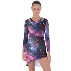 Space Colors Asymmetric Cut-out Shift Dress