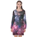 Space colors Long Sleeve Chiffon Shift Dress  View1