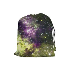 Space Colors Drawstring Pouches (large)  by ValentinaDesign