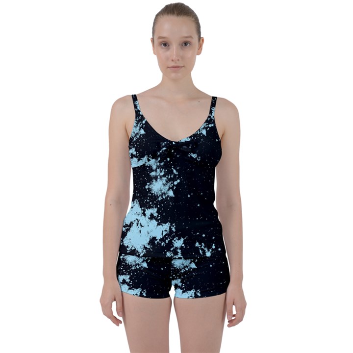 Space colors Tie Front Two Piece Tankini