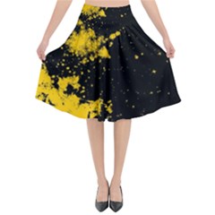 Space Colors Flared Midi Skirt