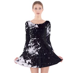 Space colors Long Sleeve Velvet Skater Dress