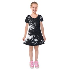 Space colors Kids  Short Sleeve Velvet Dress