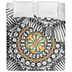 High Contrast Mandala Duvet Cover Double Side (california King Size) by linceazul