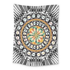 High Contrast Mandala Medium Tapestry by linceazul