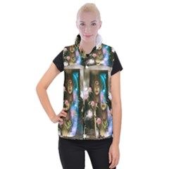 The Wonderful Women Of Earth Women s Button Up Puffer Vest by FantasyWorld7