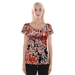 Splatter Abstract Texture Cap Sleeve Tops by dflcprints