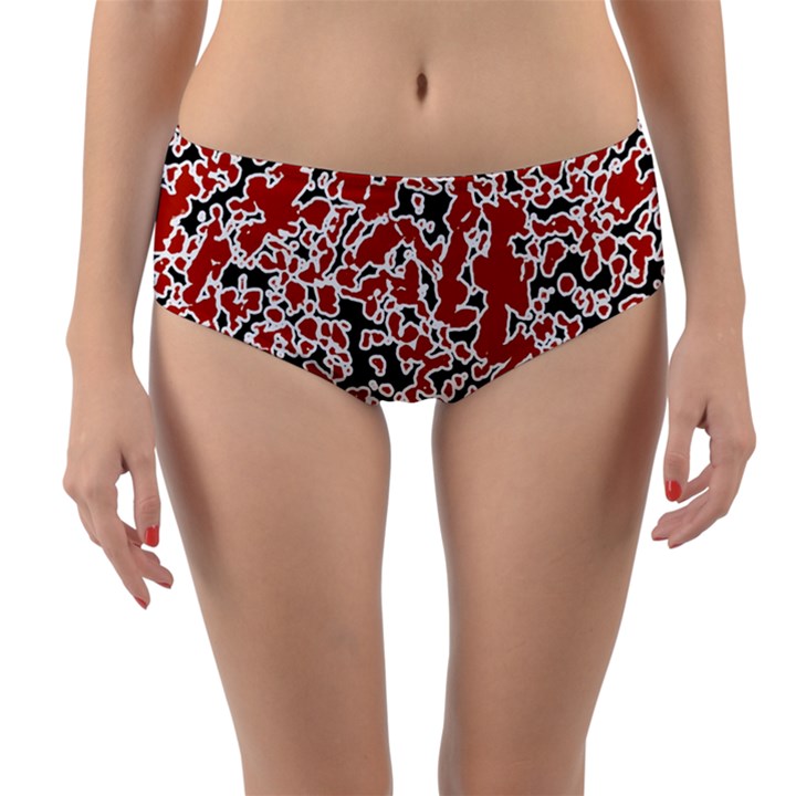 Splatter Abstract Texture Reversible Mid-Waist Bikini Bottoms