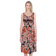 Splatter Abstract Texture Midi Sleeveless Dress by dflcprints