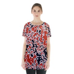 Splatter Abstract Texture Skirt Hem Sports Top by dflcprints