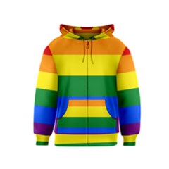 Pride Flag Kids  Zipper Hoodie by Valentinaart