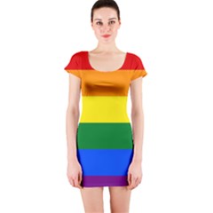 Pride Flag Short Sleeve Bodycon Dress