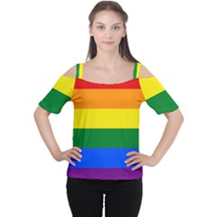 Pride Flag Cutout Shoulder Tee