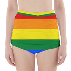 Pride Flag High-Waisted Bikini Bottoms