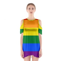 Pride Flag Shoulder Cutout One Piece