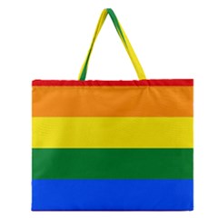 Pride Flag Zipper Large Tote Bag