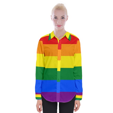 Pride Flag Womens Long Sleeve Shirt by Valentinaart