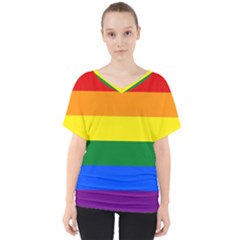 Pride Flag V-neck Dolman Drape Top