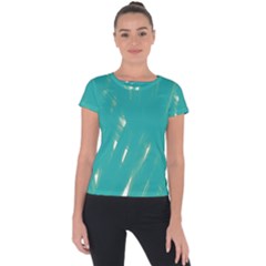 Background Green Abstract Short Sleeve Sports Top 