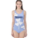 Clouds Sky Air Balloons Heart Blue One Piece Swimsuit View1