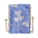 Clouds Sky Air Balloons Heart Blue Drawstring Bag (Small) View1