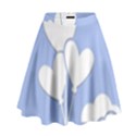 Clouds Sky Air Balloons Heart Blue High Waist Skirt View1