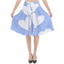 Clouds Sky Air Balloons Heart Blue Flared Midi Skirt View1