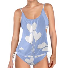 Clouds Sky Air Balloons Heart Blue Tankini Set