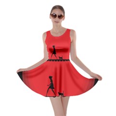 Girl Cat Scary Red Animal Pet Skater Dress by Nexatart