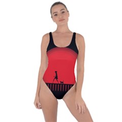 Girl Cat Scary Red Animal Pet Bring Sexy Back Swimsuit by Nexatart