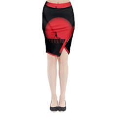 Girl Cat Scary Red Animal Pet Midi Wrap Pencil Skirt by Nexatart