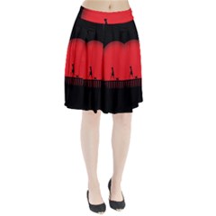 Girl Cat Scary Red Animal Pet Pleated Skirt by Nexatart