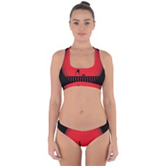 Girl Cat Scary Red Animal Pet Cross Back Hipster Bikini Set