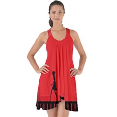 Girl Cat Scary Red Animal Pet Show Some Back Chiffon Dress by Nexatart