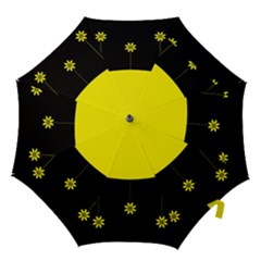 Flower Land Yellow Black Design Hook Handle Umbrellas (small) by Nexatart