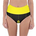 Flower Land Yellow Black Design Reversible High-Waist Bikini Bottoms View1