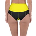 Flower Land Yellow Black Design Reversible High-Waist Bikini Bottoms View2