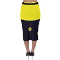 Flower Land Yellow Black Design Velvet Midi Pencil Skirt View2