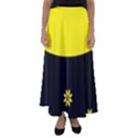 Flower Land Yellow Black Design Flared Maxi Skirt View1