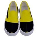 Flower Land Yellow Black Design Kids  Canvas Slip Ons View1