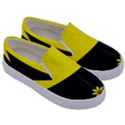 Flower Land Yellow Black Design Kids  Canvas Slip Ons View3