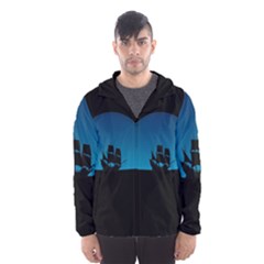 Ship Night Sailing Water Sea Sky Hooded Wind Breaker (men)