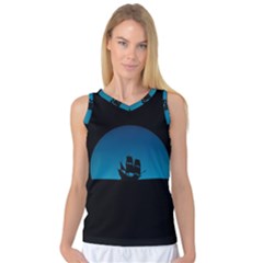 Ship Night Sailing Water Sea Sky Women s Basketball Tank Top by Nexatart