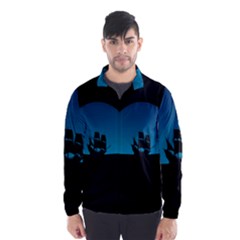 Ship Night Sailing Water Sea Sky Wind Breaker (men) by Nexatart