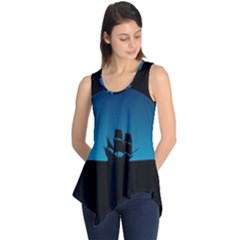 Ship Night Sailing Water Sea Sky Sleeveless Tunic by Nexatart