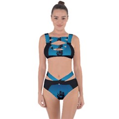 Ship Night Sailing Water Sea Sky Bandaged Up Bikini Set 