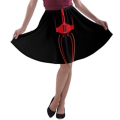 Ship Space Spaceship A-line Skater Skirt by Nexatart