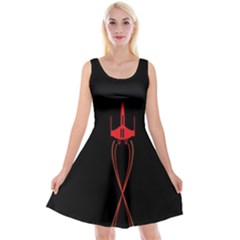 Ship Space Spaceship Reversible Velvet Sleeveless Dress