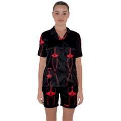 Ship Space Spaceship Satin Short Sleeve Pyjamas Set