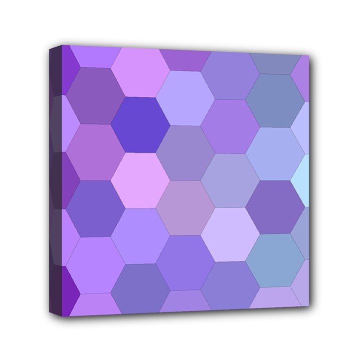 Purple Hexagon Background Cell Mini Canvas 6  x 6 